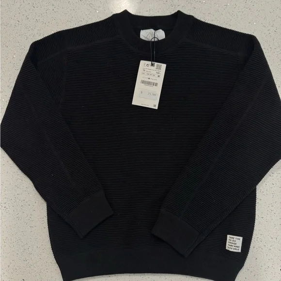 Zara Black Men's Crewneck Sweater - Picture 1 of 2